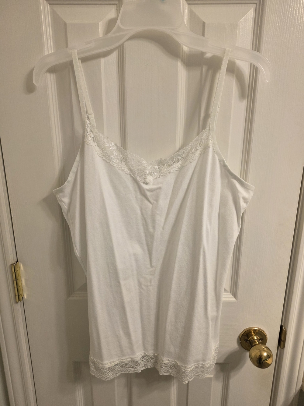 Christopher & Banks White Lace-Trim Cami XL